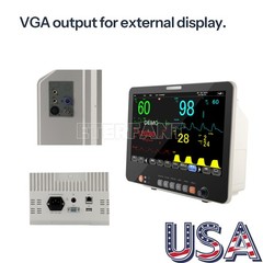 8/12″ Patient Monitor CCU ICU Vital Sign NIBP RESP PR ECG TEMP SPO2 For Hospital