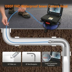 9 In Self-Leveling Sewer Camera 100ft Pipe Inspection Camera w/ 512Hz Locator