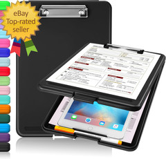 Clipboard with Storage, Plastic Storage Clipboards with Low Profile Clip, Nursin
