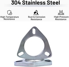 2 PCS 2.5 Inch 3 Bolt Exhaust Flange Connection Kit, Stainless Steel Exhaust Fla