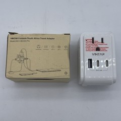 Foldable South Africa Travel Plug Adapter, Type M Power Adapter White