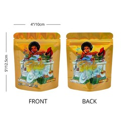 3.5g Smell Proof Resealable Mylar Bags Zip Seal Food Storage Mixed Bags 100pcs