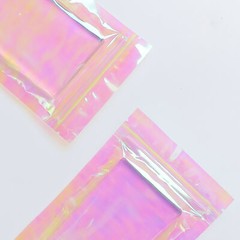 QQ Studio 100 Double Sided Clear Holographic Bags with QuickQlick™ Seal for Food