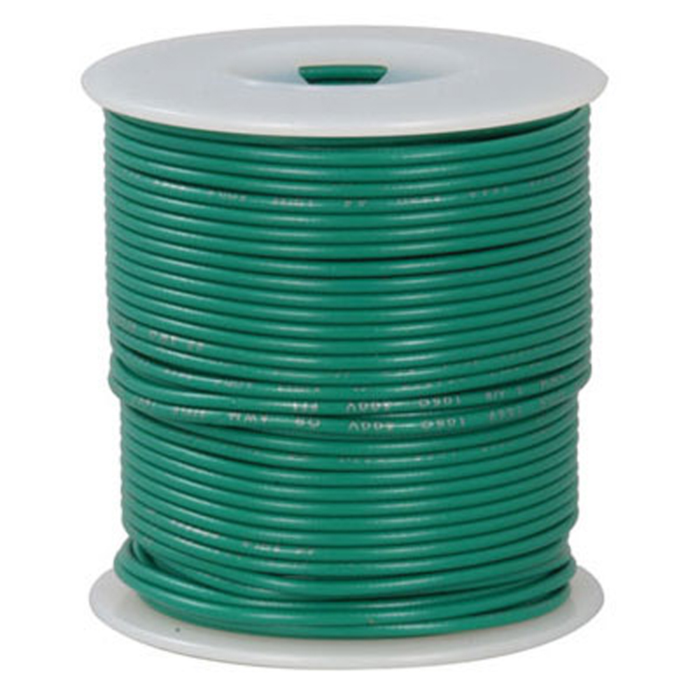 16 AWG Green Stranded Tinned-Copper Hook-Up Wire 100 Feet