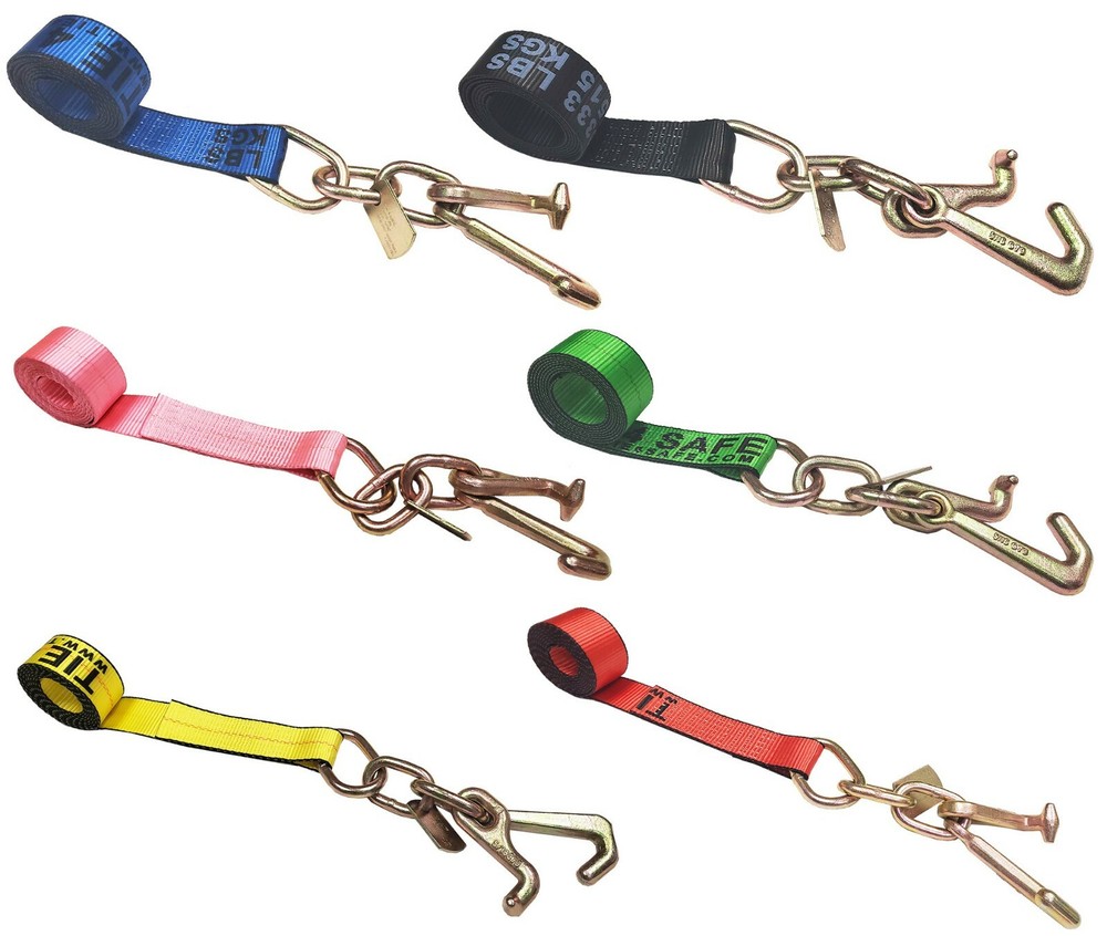 Heavy Duty 2″ x 10′ TJ Cluster Hook Car Strap for Wrecker Tow Truck Auto Hauling