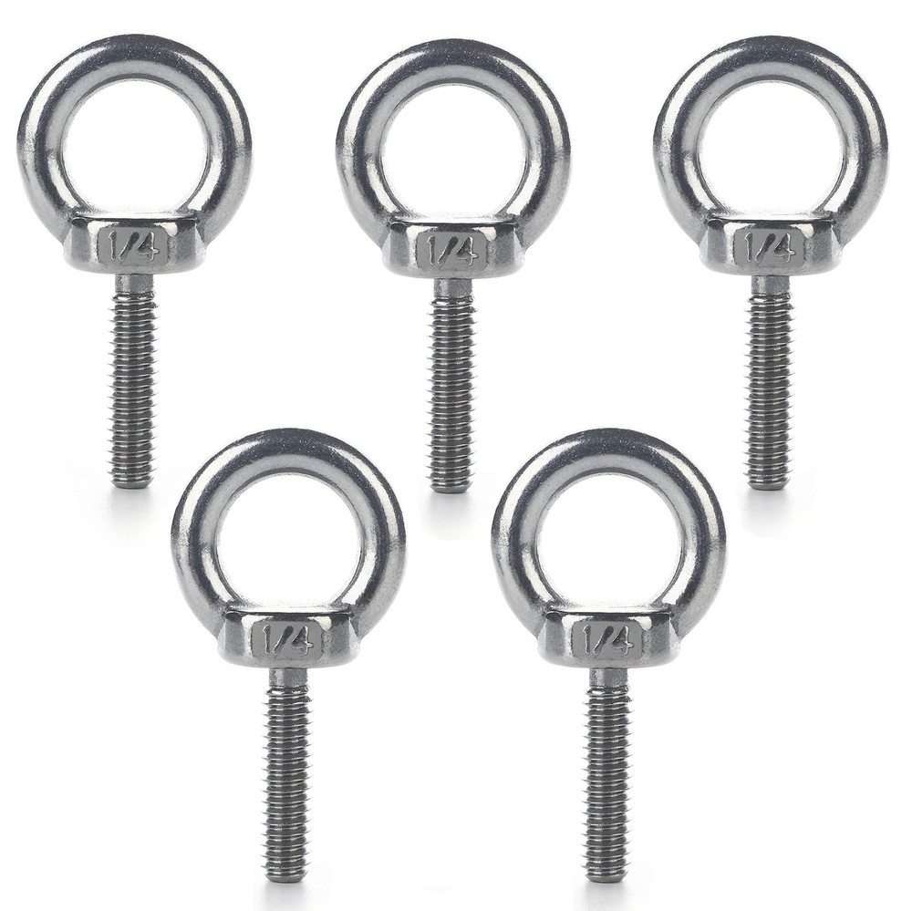5 Pieces Lifting Ring Eye Bolt Anti-Rust 304 Stainless Steel 1/4 – 20 X 1