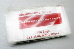 100 Reloc 3×4 Reclosable 4 mil Top Lock Bags WHITE BLOCK Poly 3″ x 4″ THICK Bag