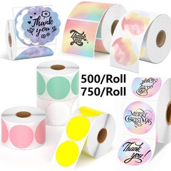 2″ Square Round Direct Thermal Labels Self-Adhesive Circle Sticker DIY Design US