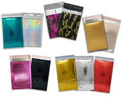 4×8″ Metallic Bubble Mailers Padded Shipping Poly Mailing Envelopes Combo Pack