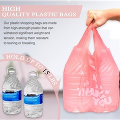 PINK Thank you bags, 100PCS T shirt bags, To Go Bags,Grocery bags, Reusable a…