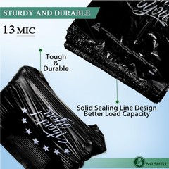 YoYoRain 1000 Count Black “Thank You” T-Shirt Bags – Reusable & Disposable Groce