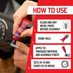Loctite Threadlocker Blue 242 – Removable Thread Lock Glue for Nuts, Bolts, & Fa