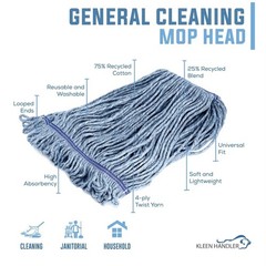 Bison Life KLEEN HANDLER Nano Microbial General Cleaning Mop – 1 Replacements