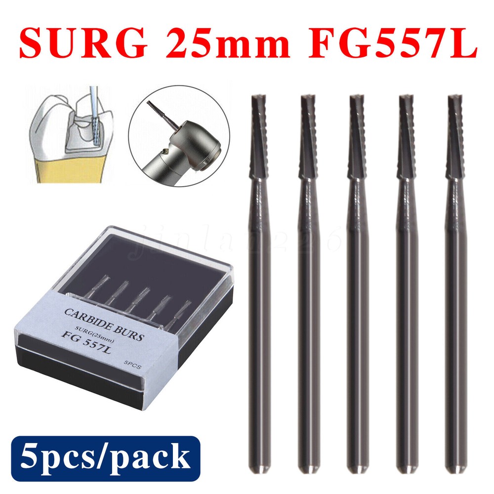 Dental Surgical Bur Long Shank 25mm Straight Fissure FGOS FG SURG 557 558