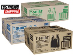 T-Shirt Carry-Out Bags Shopping Thank You Bags (1,000 – 2,000ct.)