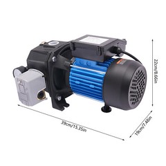0.75HP 1” Shallow Well Jet Water Pump Booster Garden Sprinkler 3420r/min Black