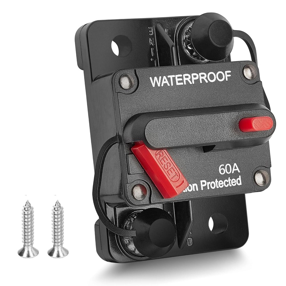 Red Wolf 60Amp Marine Circuit Breaker Boat Trolling Motor ATV Trailer