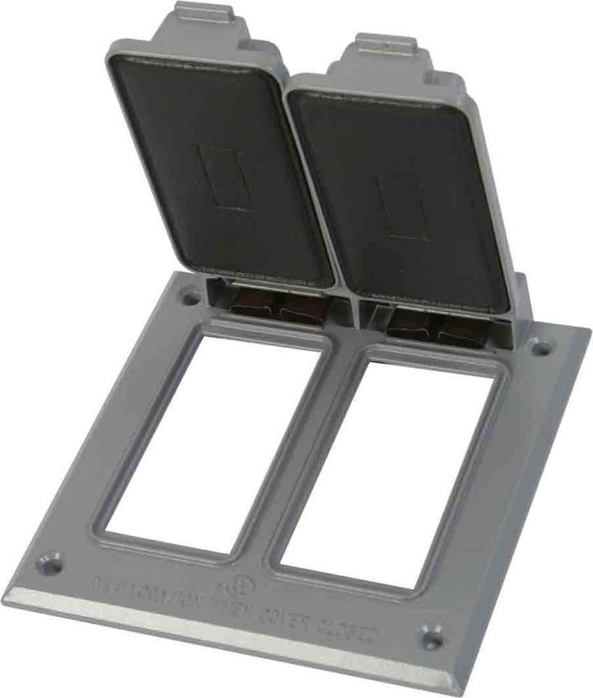 GREENFIELD Weatherproof Electrical Box Outlet Cover DOUBLE GFCI / Decor 2 Gang