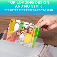 25 Pack 3.5 X 5 Photo Sleeves for 3 Ring Binder(200 Pictures), Seed Storage Orga