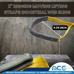 2 Pack Heavy Duty 2-Ply 2″ x 9ft Polyester Web Sling Lifting Strap WLL 6200 lbs