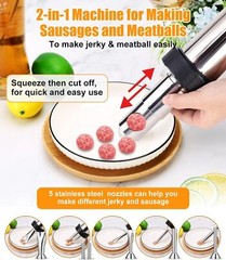 Meatball Maker Jerky Gun Kits 2.5 LB Stainless Steel Sausage Stuffer Waterproof