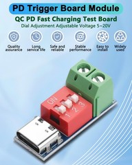 3 PCS USB-C PD/QC Trigger Board USB-C to 5V/9V/12V/20V Adjustable Power Module