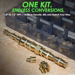 137PCS Brass Pipe Fittings Assortment Kit NPT Extension Adapter,Reducer Bushing,