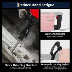 3600W Electric Demolition Jack Hammer Concrete Breaker 1900 BPM with 2 Bits