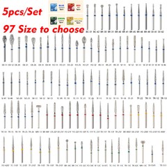 5Pcs/pack Dental Diamond Burs FG Needle Taper Fine Grit High Speed ns