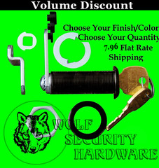 National Compx Cam Cabinet Lock 1 3/4 Length KEYED ALIKE Chrome Brass Antique