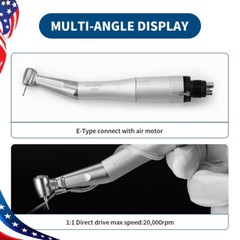 AZDENT Dental 1:1 Direct Drive Slow Speed Contra Angle Handpiece Push Button