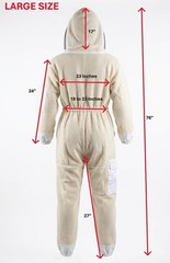Beekeeping Suit Unisex 3 Layers Ventilated White – LARGE SIZE