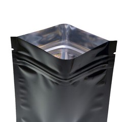 100/500 Glossy Black Smell Proof Mylar Foil Bags Resealable Zipper Seal Pouch