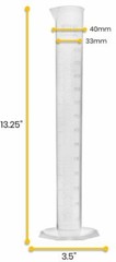 Eisco Labs 250ml Graduated Cylinder, Class B – Polypropylene