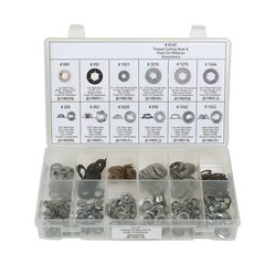 Zinc Plated & Black Finish Thread Cutting Push On Nut Assortment, 245 Pc., 8145