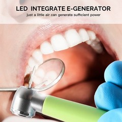 Plastic Dental LED Integrate E-generator High Speed Handpiece 3 Way Spray 4Holes