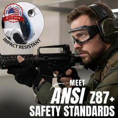 BISON LIFE SplashPro, Safety Goggles Over Glasses, ANSI Z87.1 Anti-Fog Safety Go