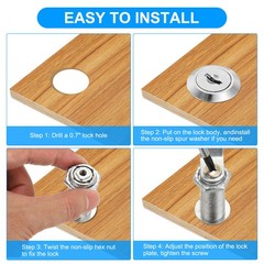 8 Pack Keyed Alike Cabinet Locks with Key 3/4 Inch for RV Drawer, Silver