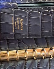 Filofax Pocket Classic Croc Organiser Planner Diary Indigo Leather w 2026 Refill