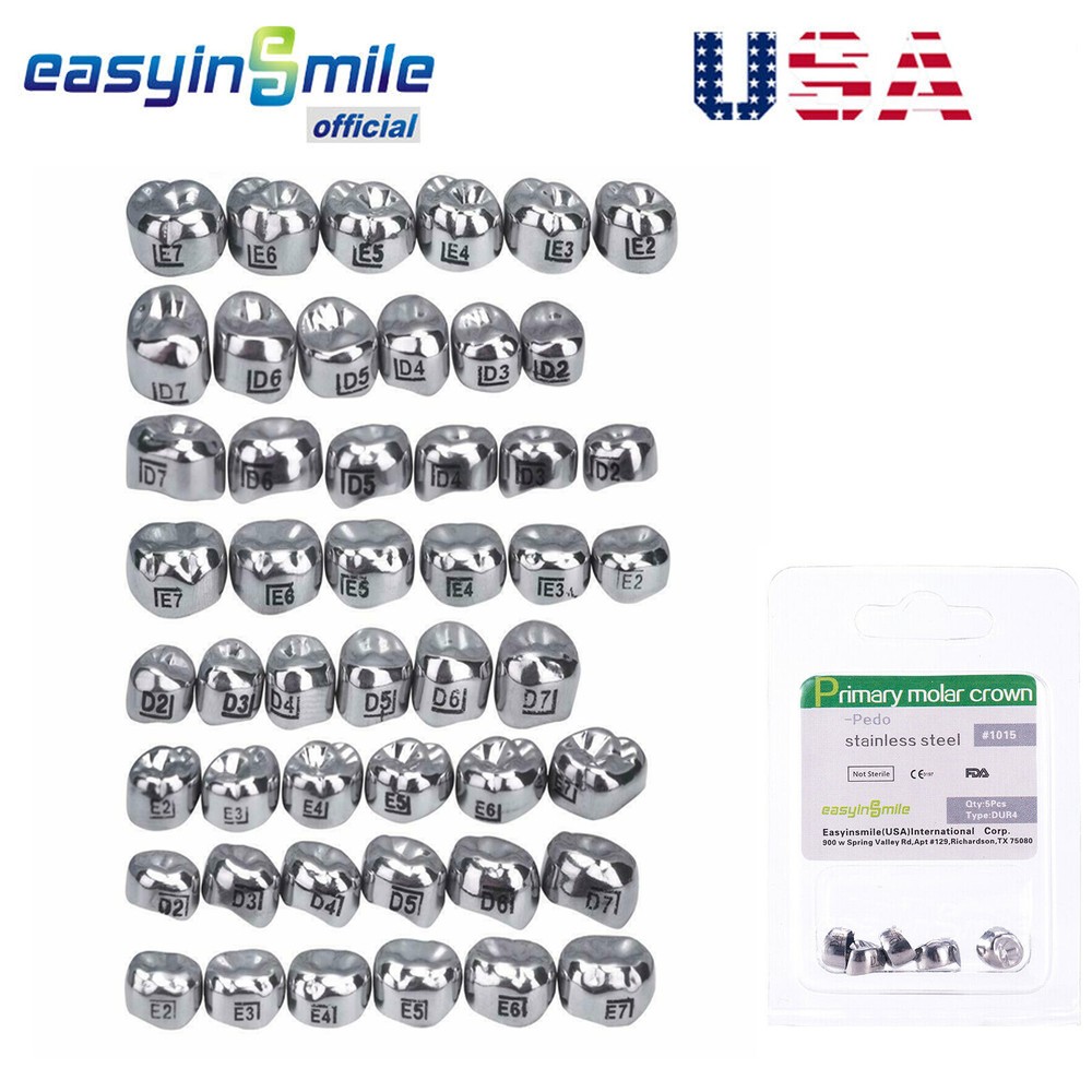5pcs/pack Dental Kids Crown Primary Molar D/E Upper Lower Teeth size 2-7