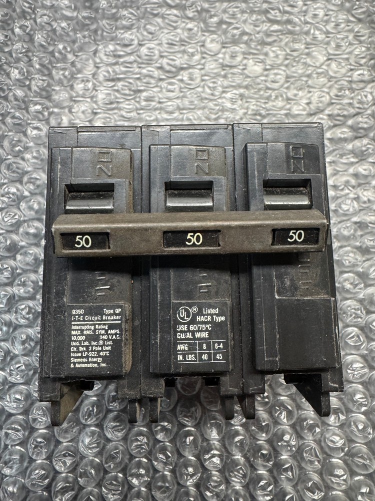 Siemens Q350 Push-on Circuit Breaker 3P 50A 240V Tested Free Shipping