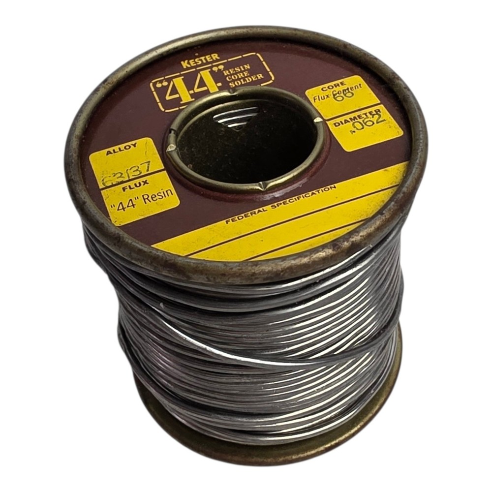 Kester 44 Resin Core Solder Wire Alloy 0.062″ Model 66 USA 15.5 Oz Spool Vintage
