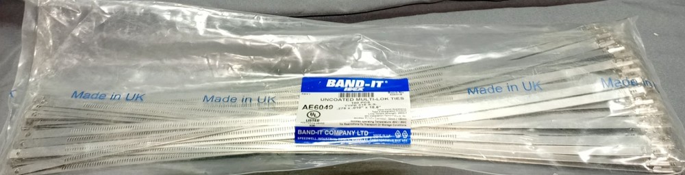 Lot Of 100 Band It Idex AE6049 Uncoated Multi Lok-Ties Type 316 S. S.