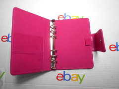 Unbranded Pink 6-Ring Magnetic Snap Binder/Organizer w/ Outside Slip Pocket