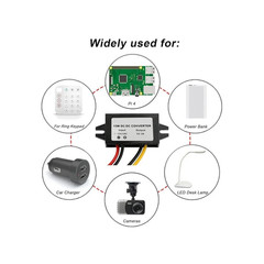DC-DC 12V To 5V Converter Step Down Module USB Output Power Adapter
