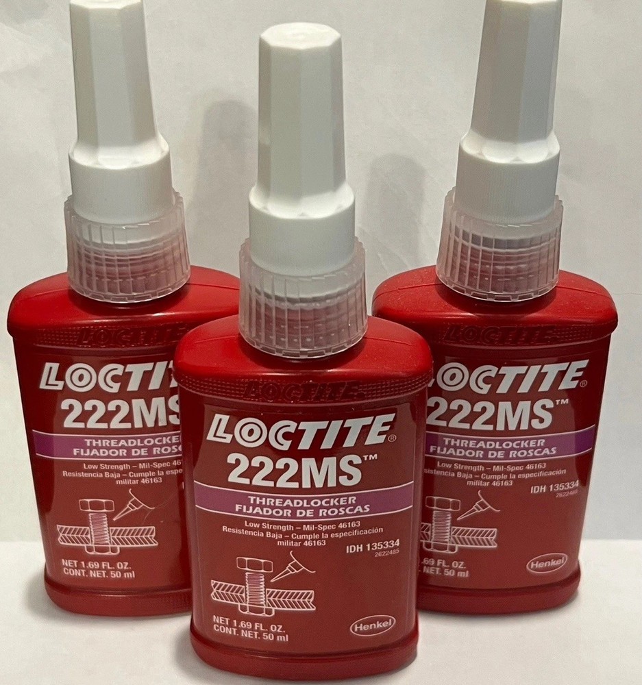 Loctite 222MS Threadlocker Purple 50ml 3-Pack Low Strength Exp. 11/2026
