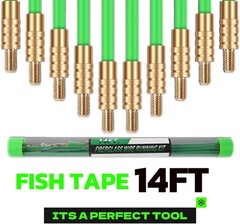 14FT Wire Running Fiberglass Fish Rods Set with Storage Case – Easy Installation