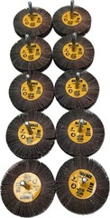 10 Pcs DEWALT Mounted Flap Wheel 3” x 1/2” W 1/4 in Shank Aluminum Oxide 80 Grit