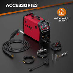ARCCAPTAIN MIG Welder 200Amp 6 in 1 Aluminum LED Display 110V/220V Multi Process