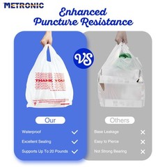 1000 Count Thank You Bags with Handles 12×6.5×21 Plastic Retail Supermarket